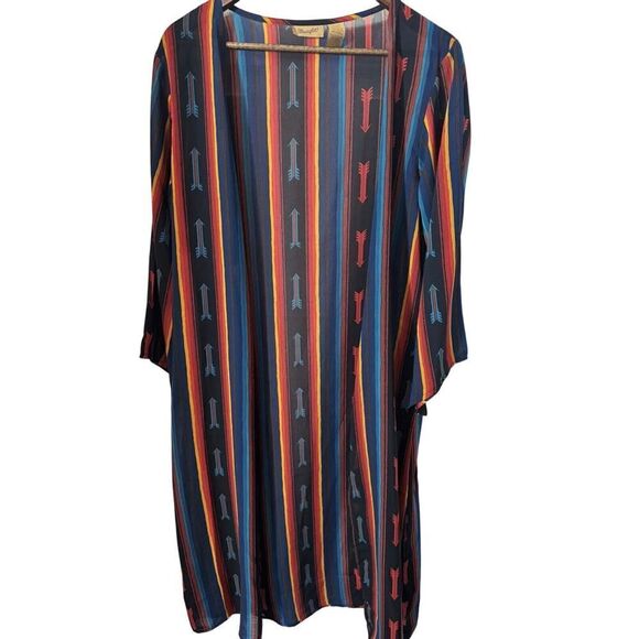 Wrangler Western Kimono Long Sheer Colorful Size Small arrows country - Picture 1 of 4